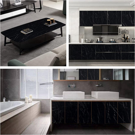 5Pcs Marble Wallpaper Self Adhesive Waterproof - Marble Black Splendid&Co.