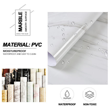 5Pcs Marble Wallpaper Self Adhesive Waterproof - Volakas White Splendid&Co.