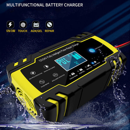 8A 12V 24V Car Battery Charger LCD Trickle Smart Repair Motorcycle Caravan Boat