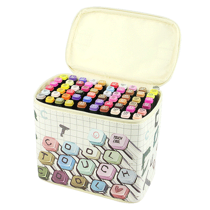 60 Packs Touchcool Dual Tip Art Pen Marker With Leather Bag Splendid&Co.