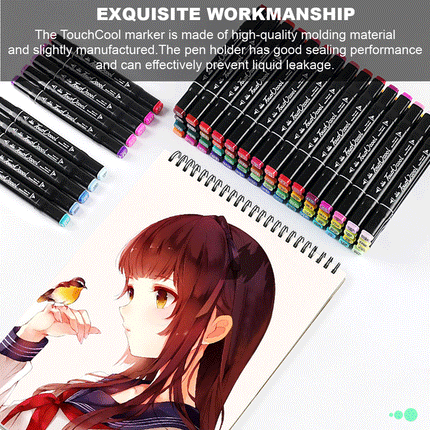60 Packs Touchcool Dual Tip Art Pen Marker With Leather Bag Splendid&Co.