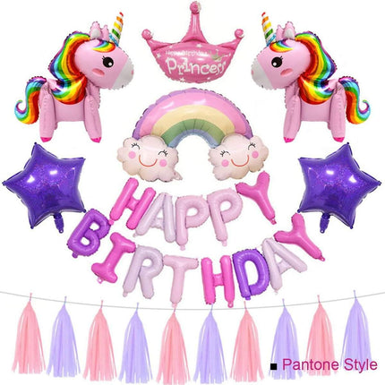 60cm Foil Unicorn Balloon Birthday Party Pack - Image 10