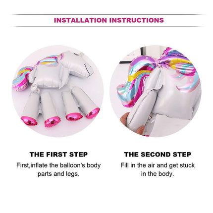 60cm Foil Unicorn Balloon Birthday Party Pack - Image 6