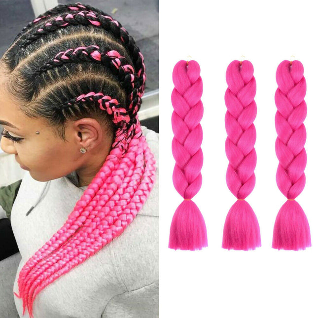 62cm Synthetic Braiding Hair Extensions - Hot Pink Splendid&Co.
