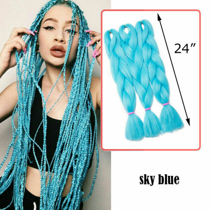 62cm Synthetic Braiding Hair Extensions - Sky Blue Splendid&Co.
