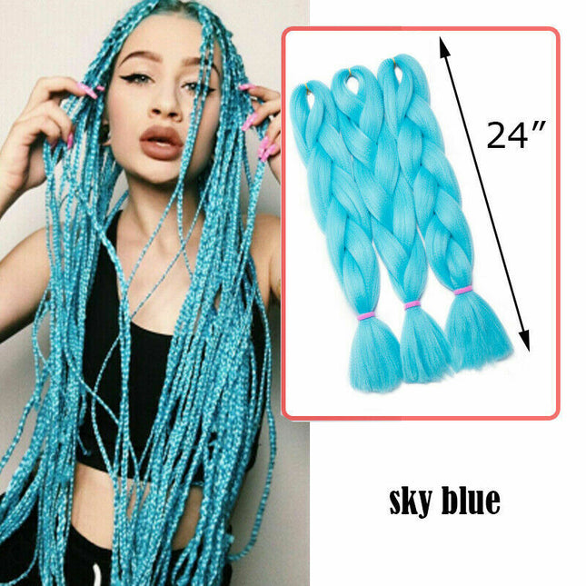 62cm Synthetic Braiding Hair Extensions - Sky Blue Splendid&Co.