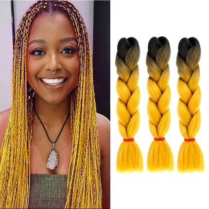 62cm Synthetic Gradient Coloured Braiding Hair Extensions - Black&Butter Splendid&Co.