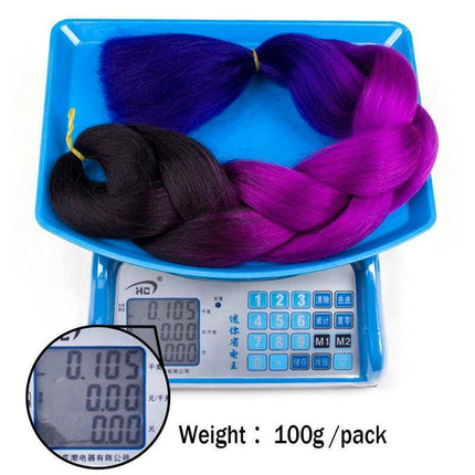 62cm Synthetic Gradient Coloured Braiding Hair Extensions - Black&Mint Green Splendid&Co.