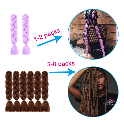62cm Synthetic Gradient Coloured Braiding Hair Extensions -Beige&Silver Grey - Image 3