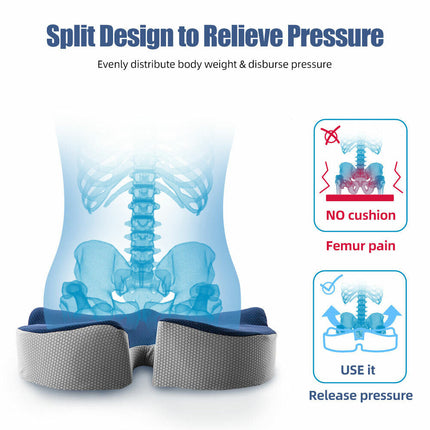 Ergonomic Office Car Chair Seat Cushion and Lumbar Support Pillow Combo Set