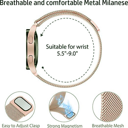 Samsung Galaxy Watch 4 5 Classic 40 44 42 45 46mm Milanese Magnetic Replace Band-Gold