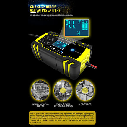 8A 12V 24V Car Battery Charger LCD Trickle Smart Repair Motorcycle Caravan Boat