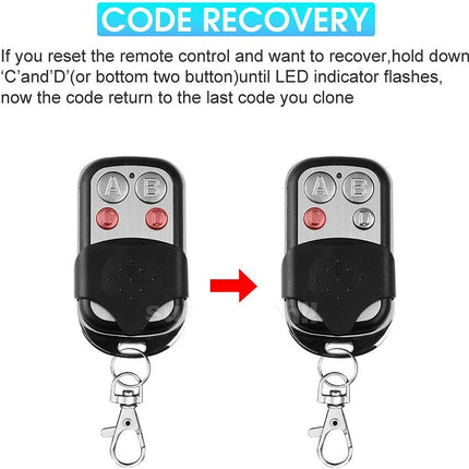 2x Universal Replacement Garage Door Gate Car Remote Key Fob 433mhz