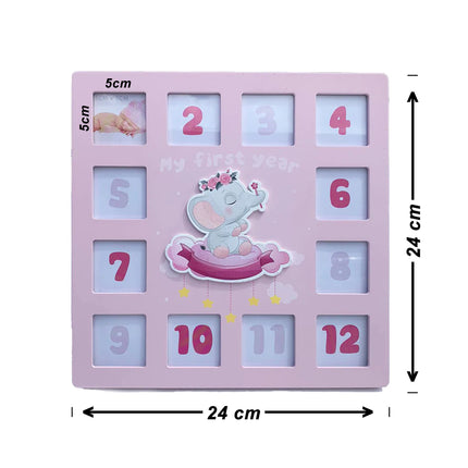 My First Year Newborn Baby 12 Pictures Photo Frame Frames Pink