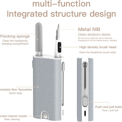 6IN1 Airpods Phone Cleaning Kit Pen Brush Bluetooth Earphones Earbuds Cleaner