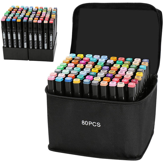 ARTIFY 80 Colors Alcohol Markers, Fine & Chisel Dual Tips Professional  Artist Markers, Drawing Marker Set with Carrying Case for Beginner and  Experienced Artists 