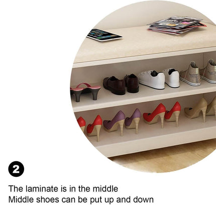 800mm Wide Wooden Shoe Cabinet Organizer With Bench Seat Splendid&Co.
