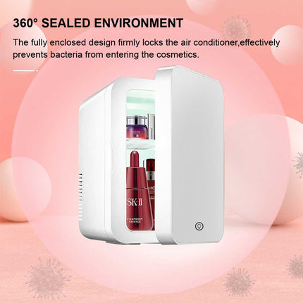 8L Beauty Fridge With Vanity Mirror White Splendid&Co.