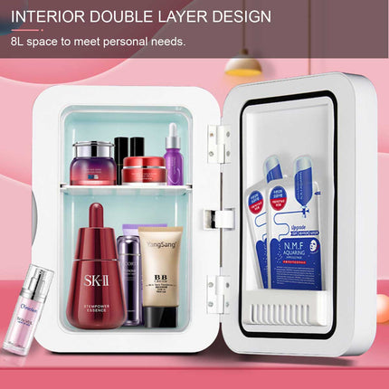 8L Beauty Fridge With Vanity Mirror White Splendid&Co.