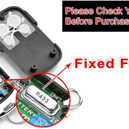 2x Universal Replacement Garage Door Gate Car Remote Key Fob 433mhz