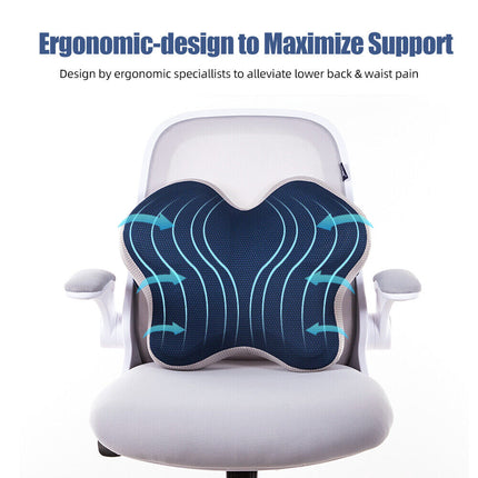 Ergonomic Office Car Chair Seat Cushion and Lumbar Support Pillow Combo Set