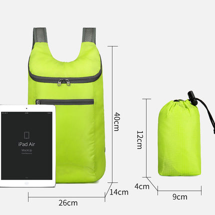 Lightweight Foldable Gym Bag Outdoor Backpack Green