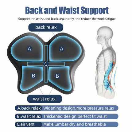 Ergonomic Office Car Chair Seat Cushion and Lumbar Support Pillow Combo Set