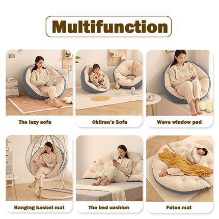 Adjustable Floor Sofa Bed Chair Lazy Leisure Lounger Beige & Grey Splendid&Co.