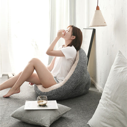 Adjustable Floor Sofa Bed Chair Lazy Leisure Lounger Beige & Grey Splendid&Co.