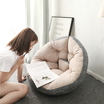Adjustable Floor Sofa Bed Chair Lazy Leisure Lounger Beige & Grey Splendid&Co.