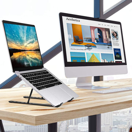 Adjustable Portable Aluminum Laptop Mackbook Ipad Stand Holder-Silver Splendid&Co.