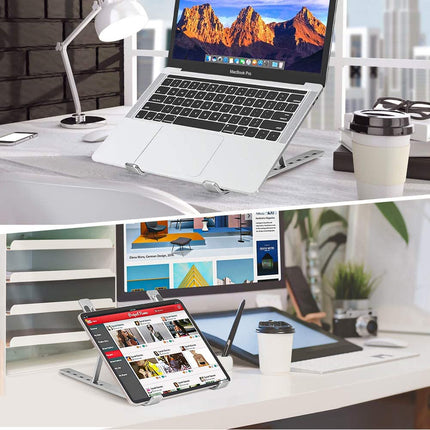 Adjustable Portable Aluminum Laptop Mackbook Ipad Stand Holder-Silver Splendid&Co.