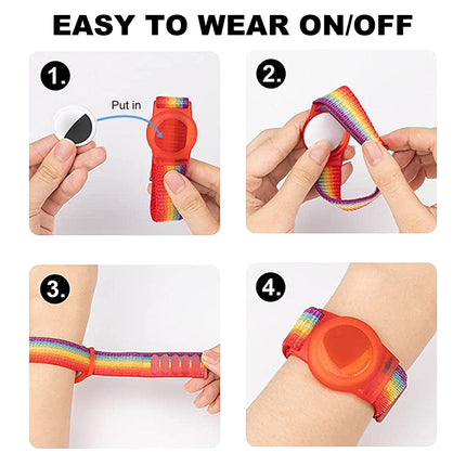 Apple AirTag Case Wristband Protective Cover Nylon Rainbow Splendid&Co.