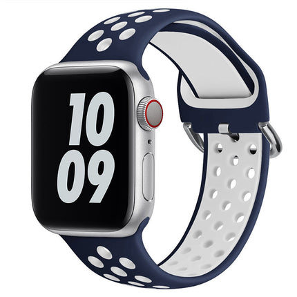 Apple Watch IWatch Band Silicone Strap Blue & White Splendid&Co.