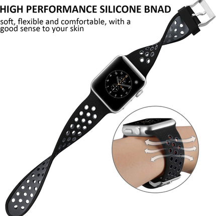 Apple Watch IWatch Band Silicone Strap Blue & White Splendid&Co.