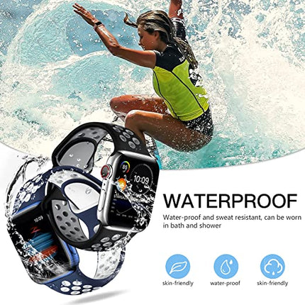 Apple Watch IWatch Band Silicone Strap Blue & White Splendid&Co.