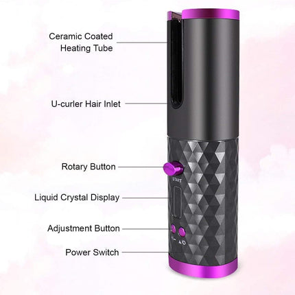 Auto Cordless Rotating Hair Curler Waver Curling Iron Splendid&Co.