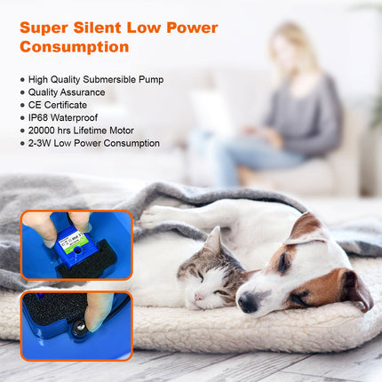 Automatic LED Electric Dog Cat Pet Water Fountain Blue Splendid&Co.