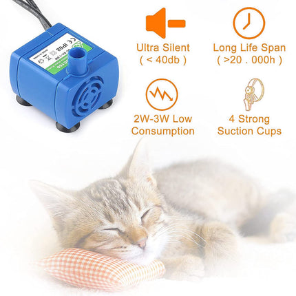 Automatic LED Electric Dog Cat Pet Water Fountain Blue Splendid&Co.