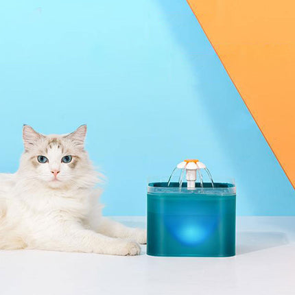 Automatic LED Electric Dog Cat Pet Water Fountain Blue Splendid&Co.