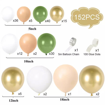Balloon Arch Kit Set Birthday Wedding Party Balloons-152Pcs Avocado Set Splendid&Co.