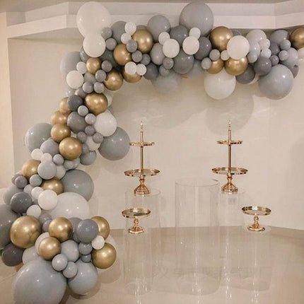 Balloon Arch Kit Set Birthday Wedding Party Balloons-179Pcs Grey&Gold Set Splendid&Co.