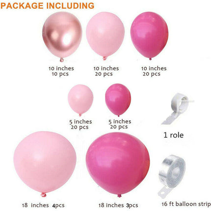 Balloon Arch Kit Set Birthday Wedding Party Balloons-99Pcs Pink Set Splendid&Co.