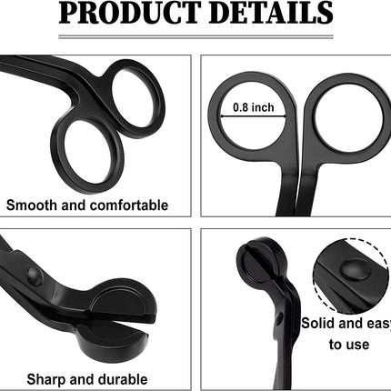 Candle Wick Trimmer Oil Lamp Trim Scissor Cutter -Black Splendid&Co.