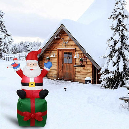 Christmas Inflatables Santa Claus Giftbox Built-In LED Lights Outdoor Xmas Splendid&Co.