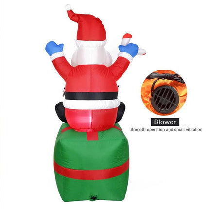 Christmas Inflatables Santa Claus Giftbox Built-In LED Lights Outdoor Xmas Splendid&Co.