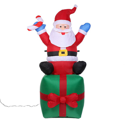 Christmas Inflatables Santa Claus Giftbox Built-In LED Lights Outdoor Xmas Splendid&Co.