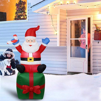 Christmas Inflatables Santa Claus Giftbox Built-In LED Lights Outdoor Xmas Splendid&Co.