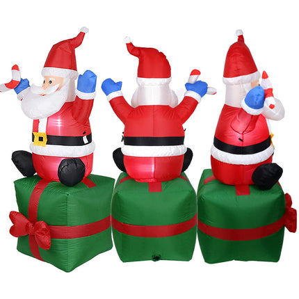 Christmas Inflatables Santa Claus Giftbox Built-In LED Lights Outdoor Xmas Splendid&Co.