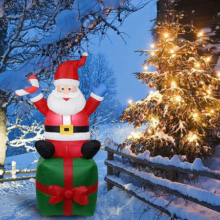 Christmas Inflatables Santa Claus Giftbox Built-In LED Lights Outdoor Xmas Splendid&Co.
